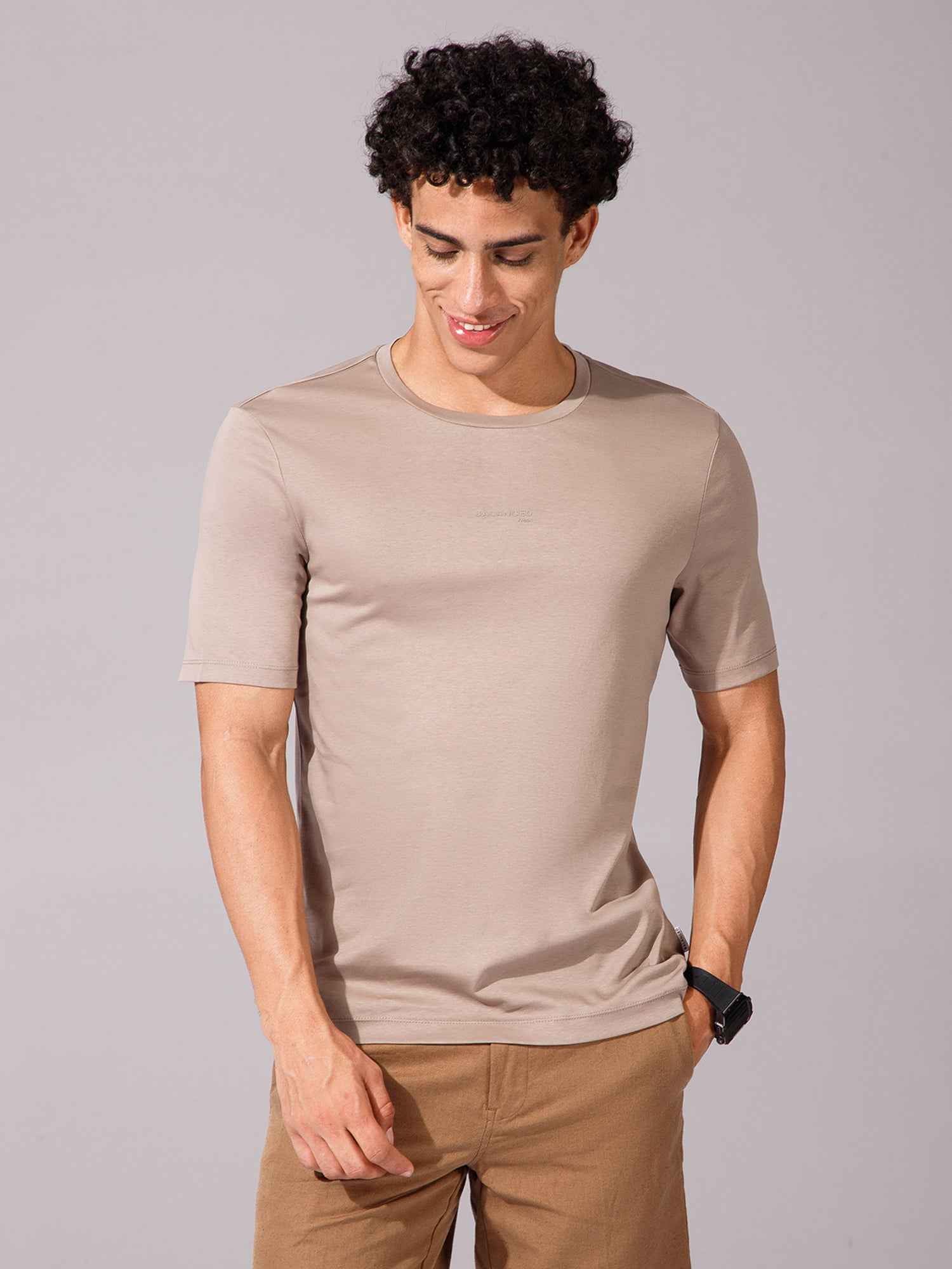 Khaki - Round Neck
