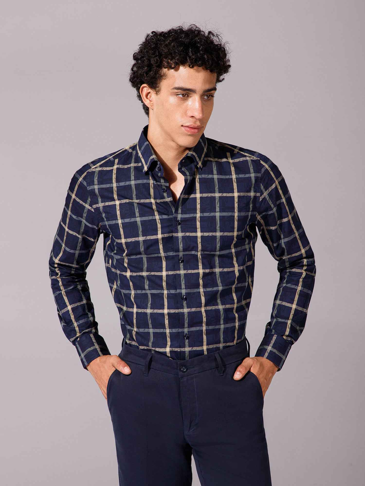 Navy - Mens Full Sleeve Shirts