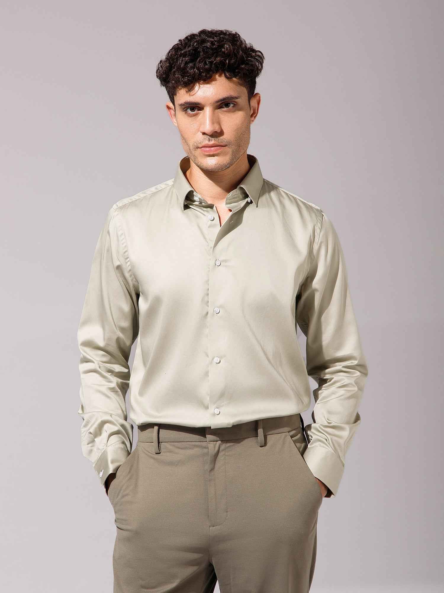Sage Green - Mens Full Sleeve Shirts
