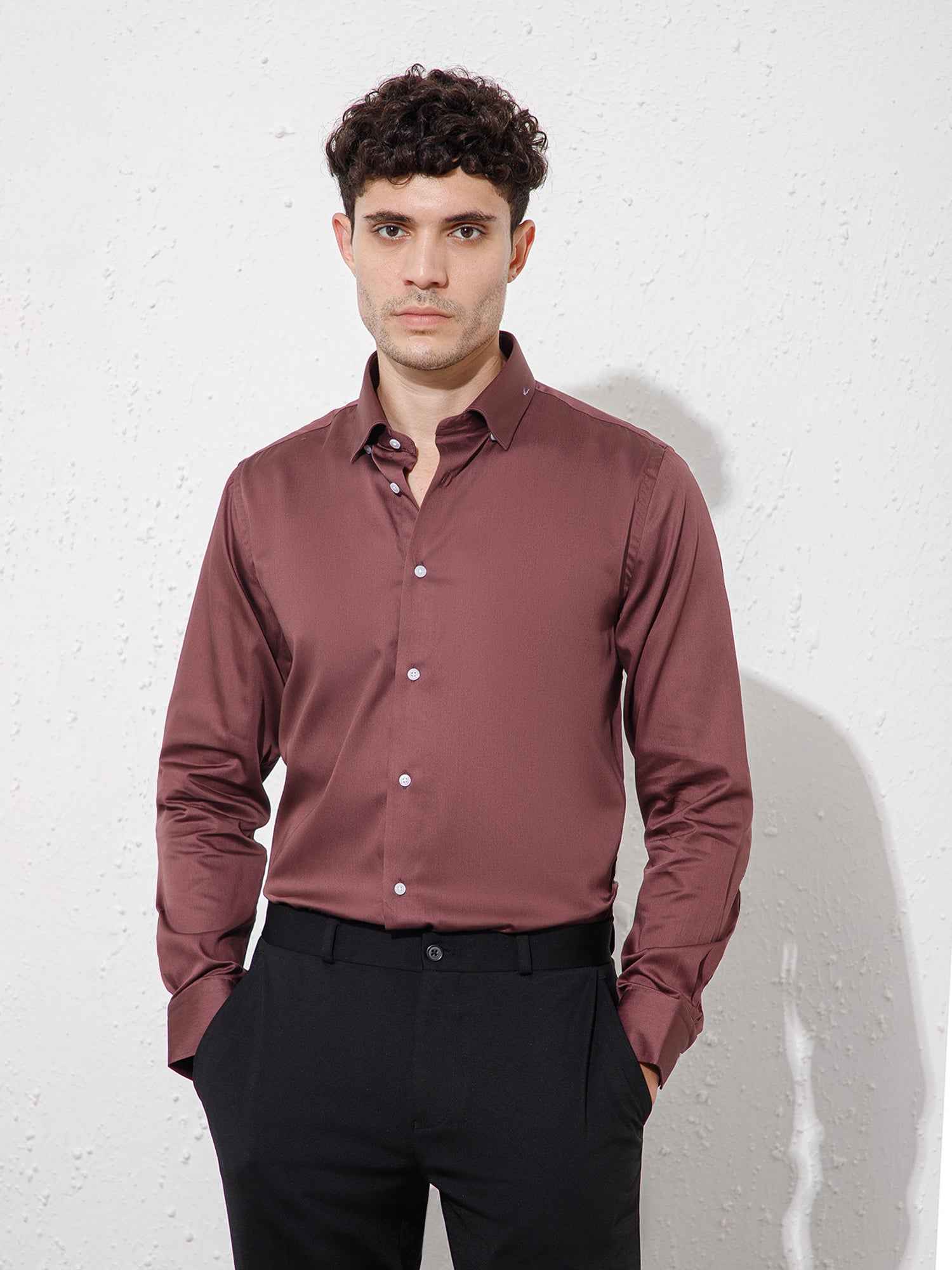 Shallot Pink - Mens Full Sleeve Shirts