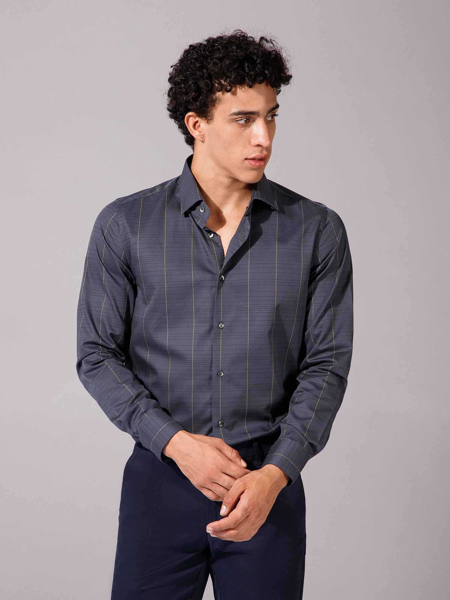 Grey - Mens Full Sleeve Shirts