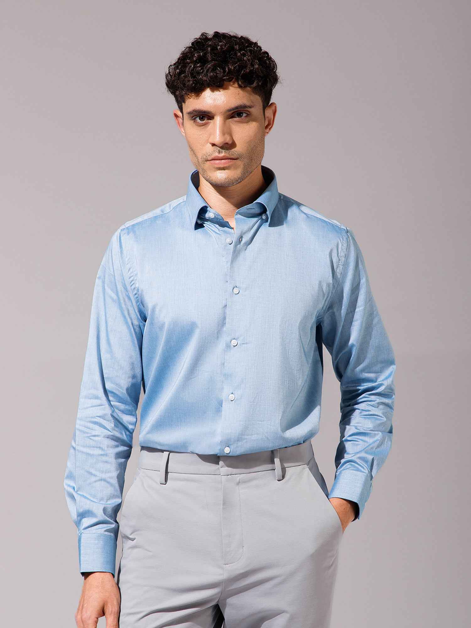 Light Blue - Mens Full Sleeve Shirts