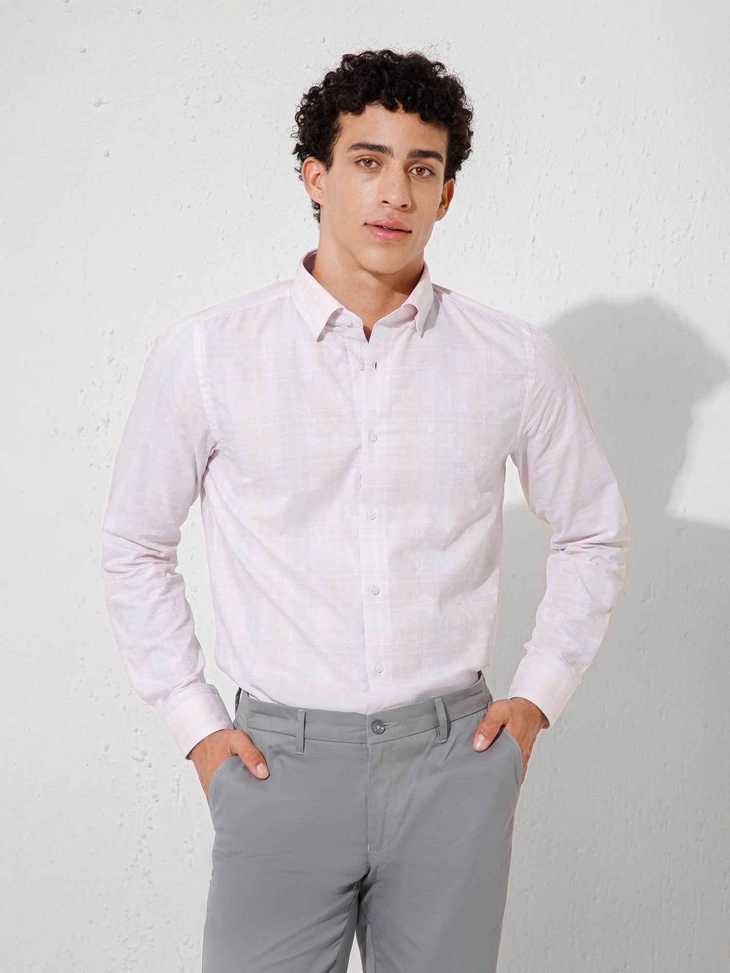 Light Pink - Mens Full Sleeve Shirts