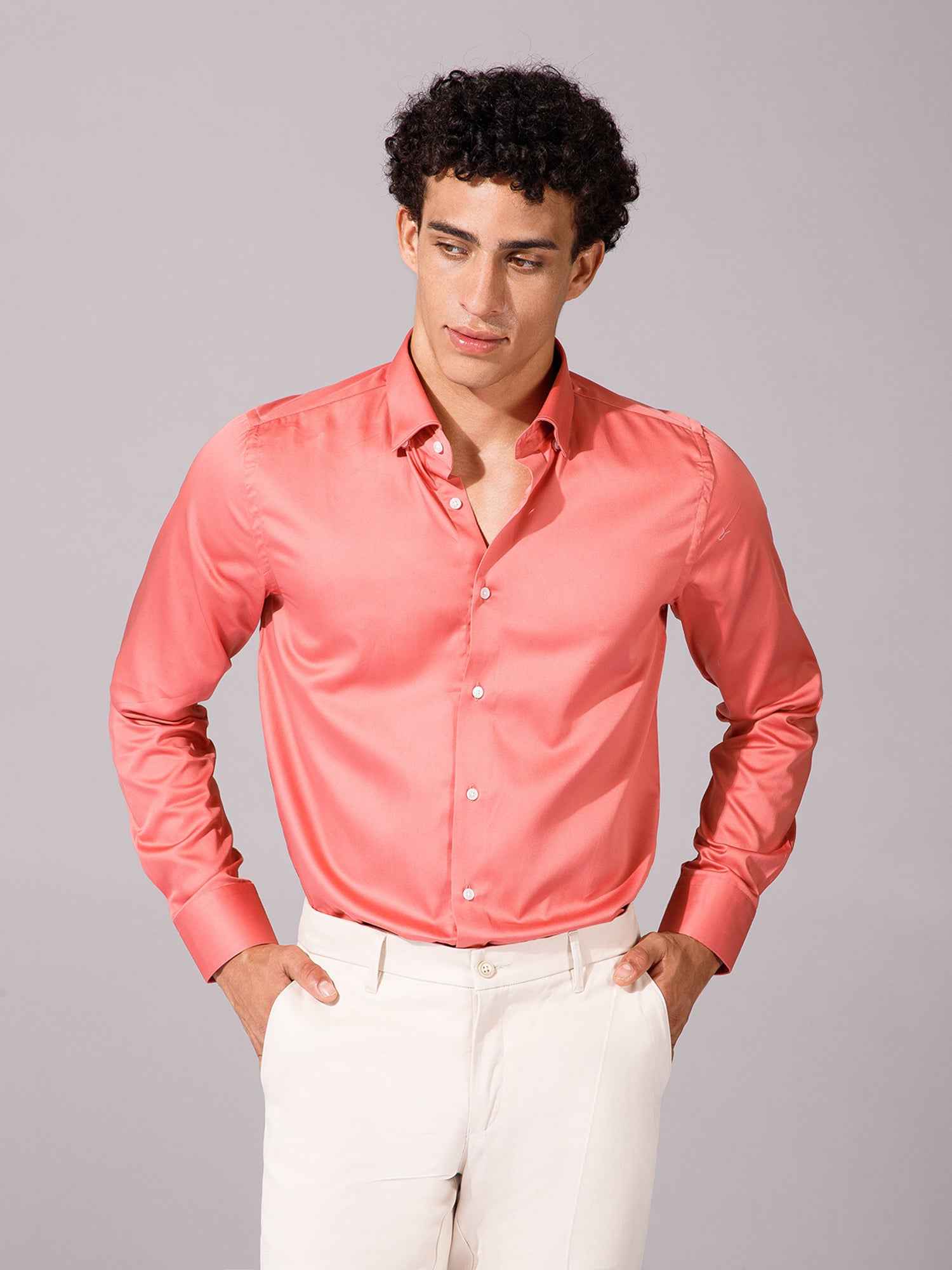 Peach - Mens Full Sleeve Shirts