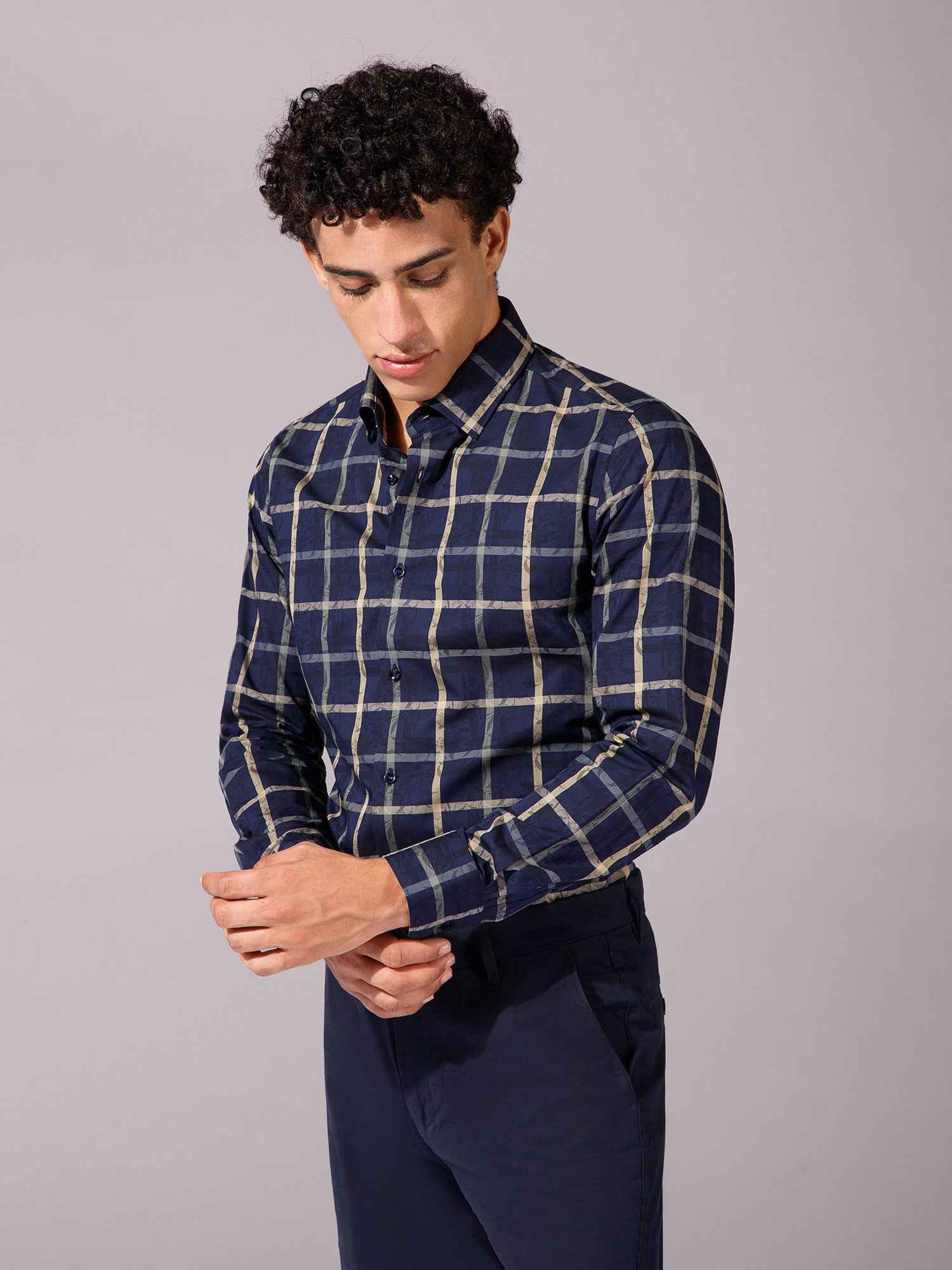 Navy - Mens Full Sleeve Shirts