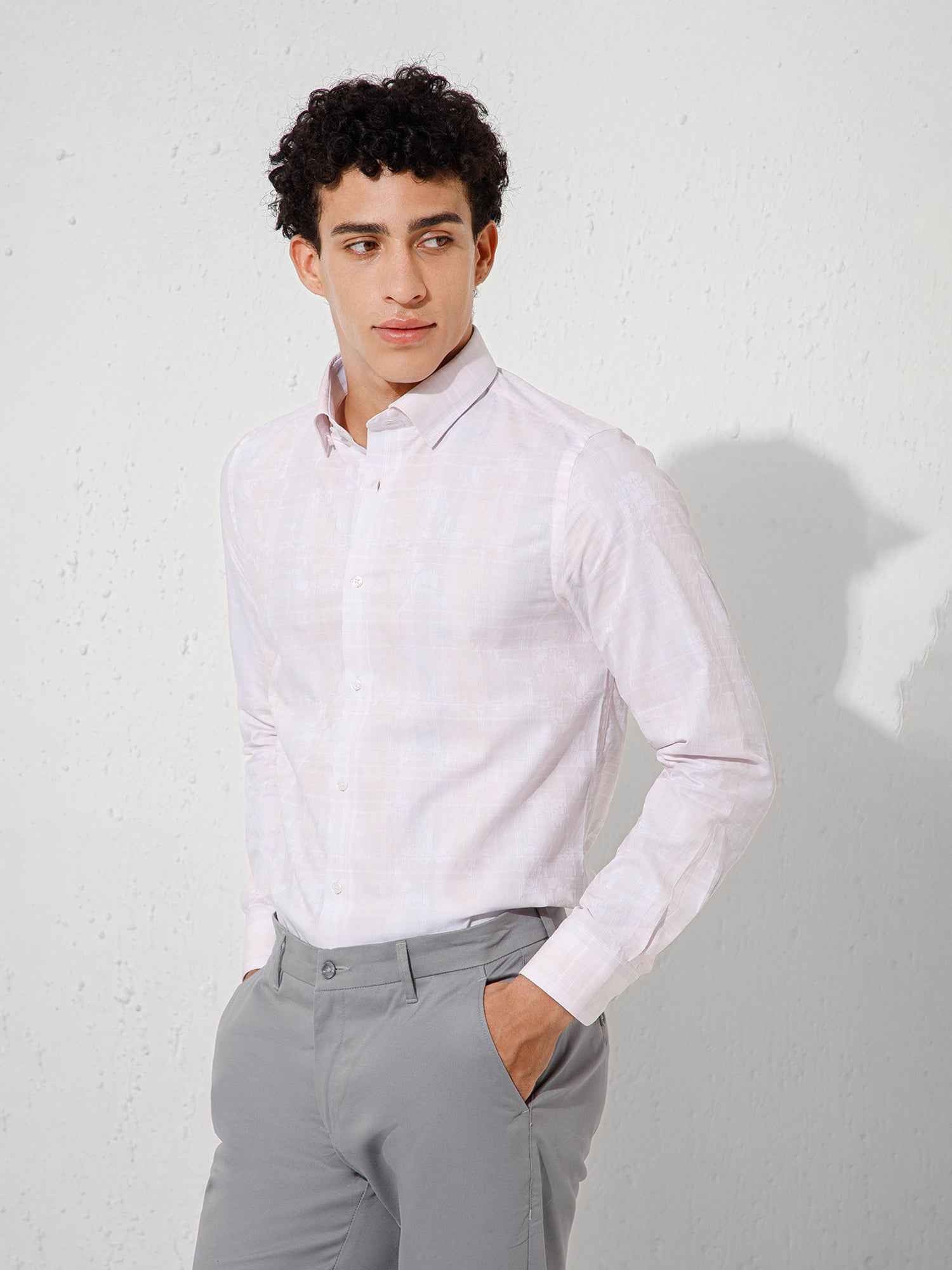 Light Pink - Mens Full Sleeve Shirts