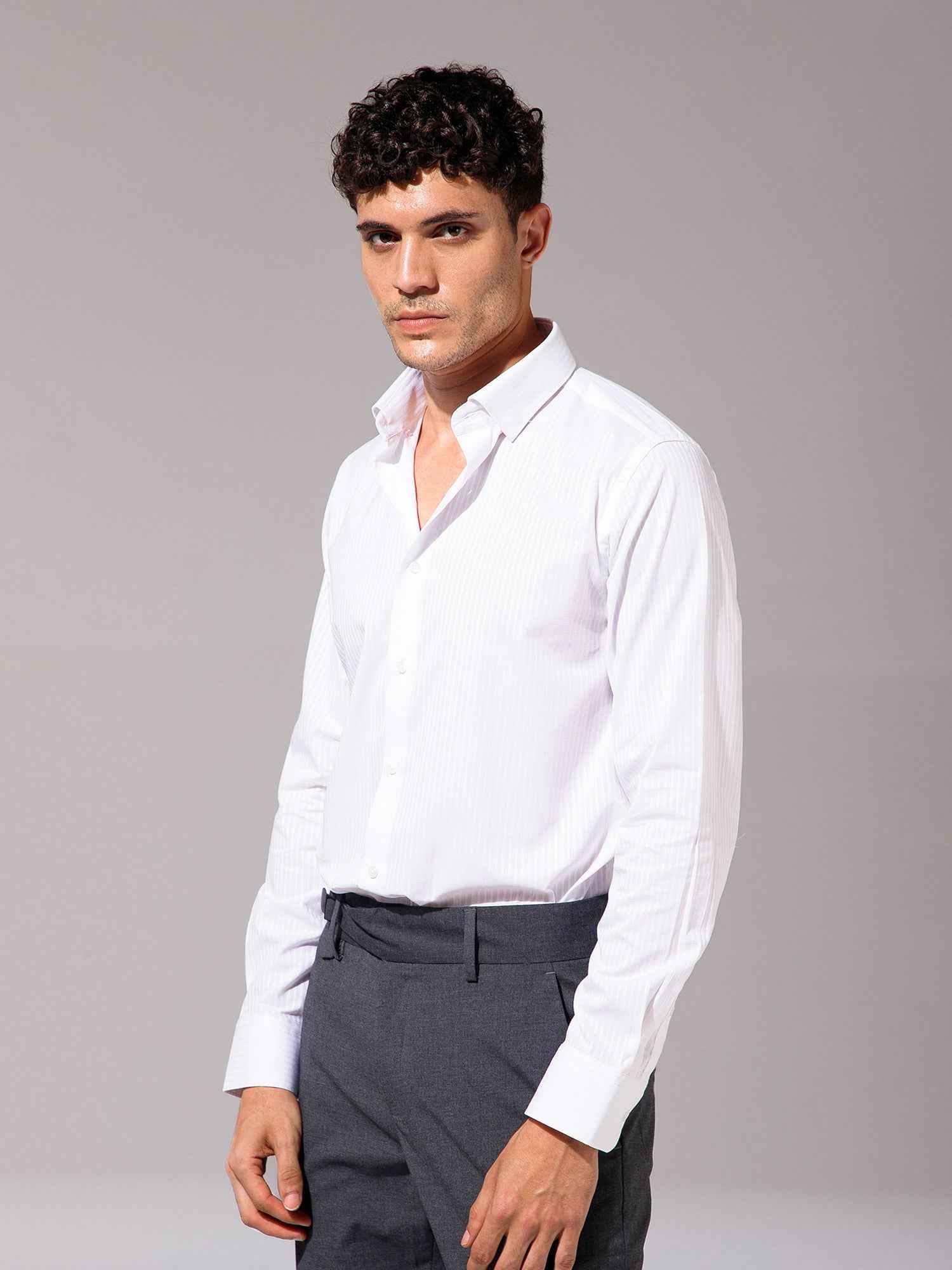 Pure White - Mens Full Sleeve Shirts