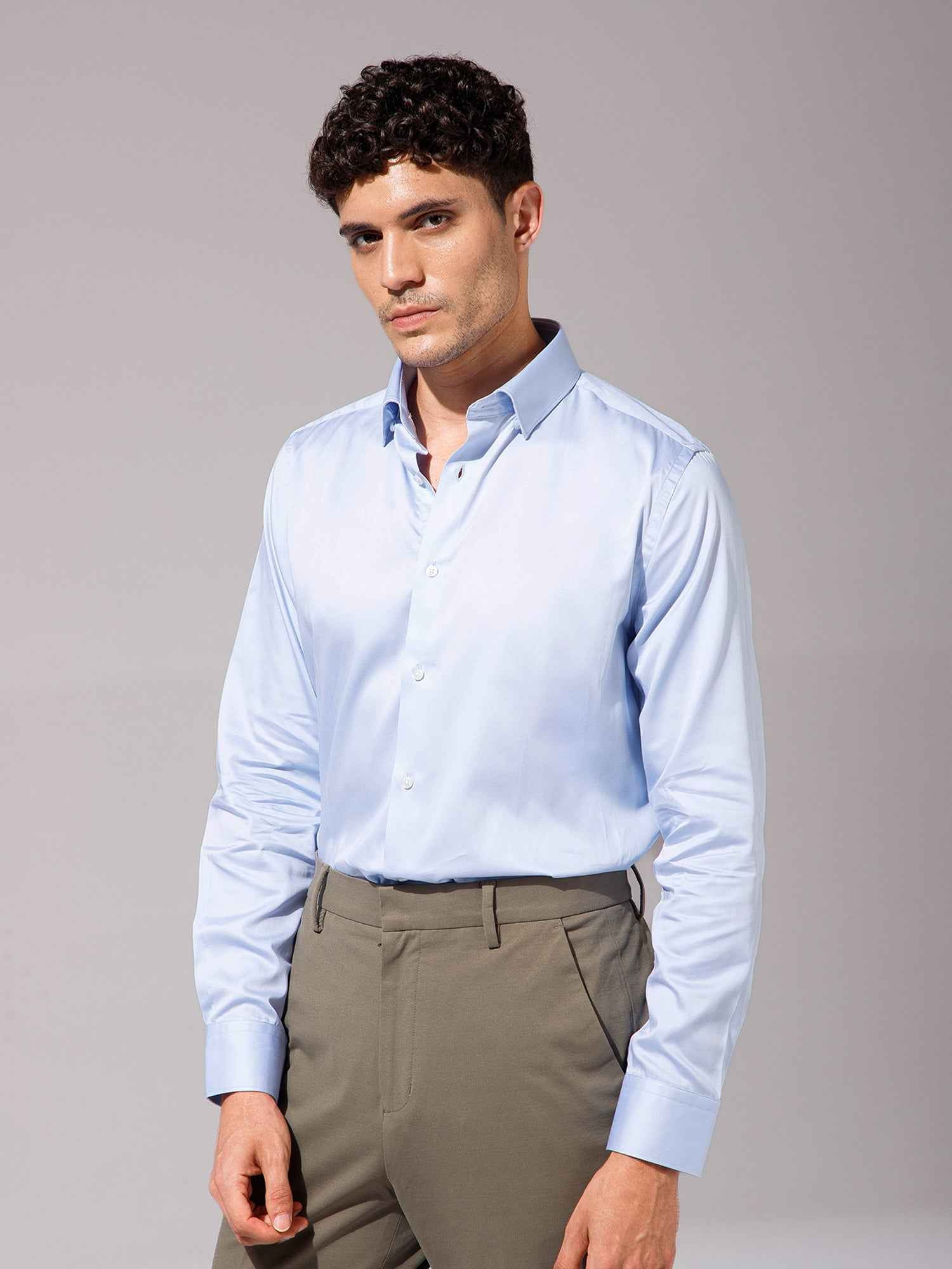 Light Blue - Mens Full Sleeve Shirts