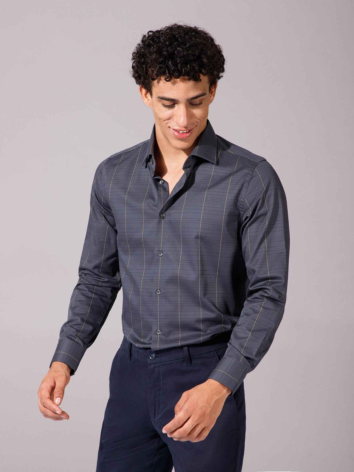 Grey - Mens Full Sleeve Shirts