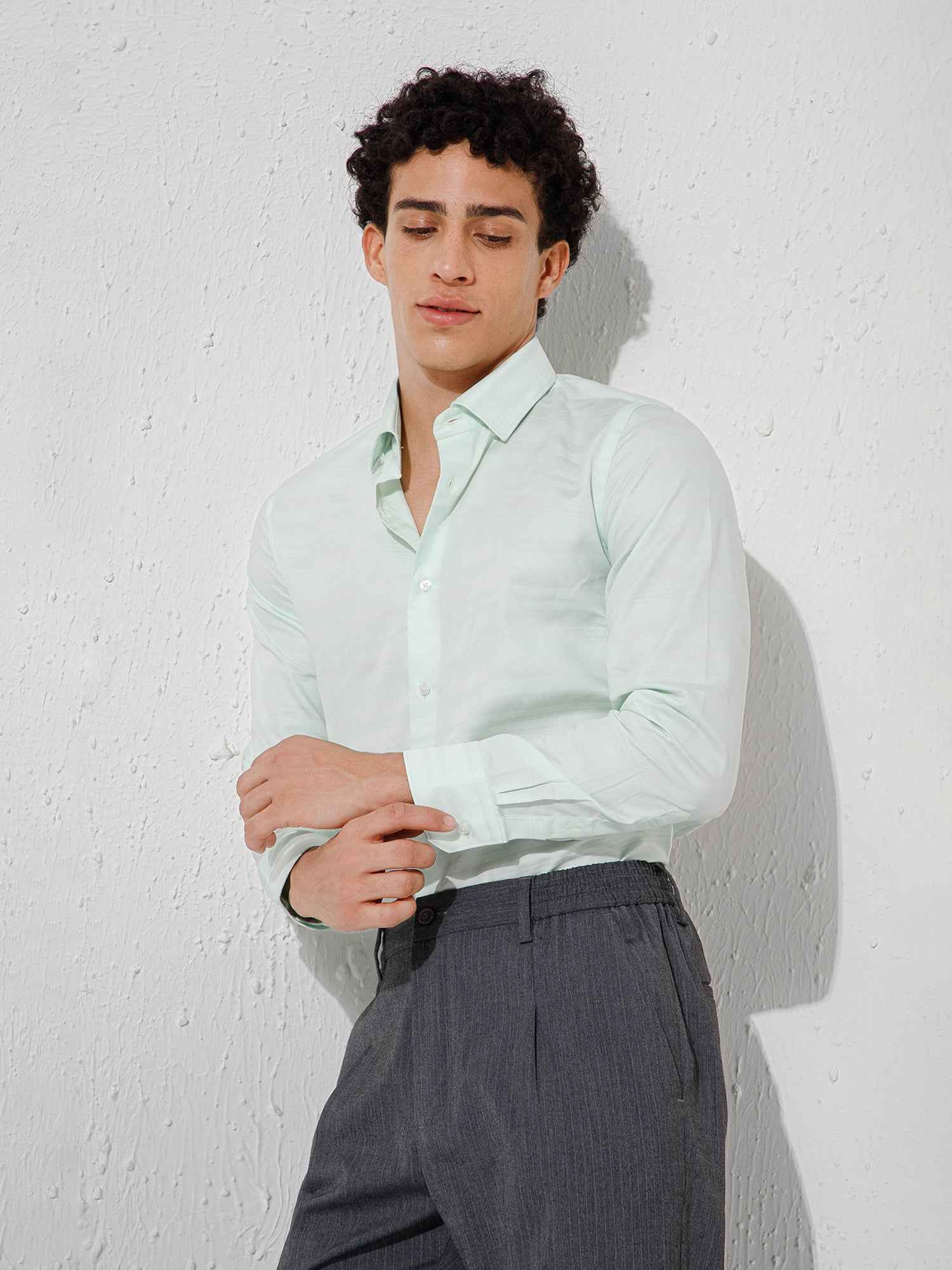 Light Green - Mens Full Sleeve Shirt