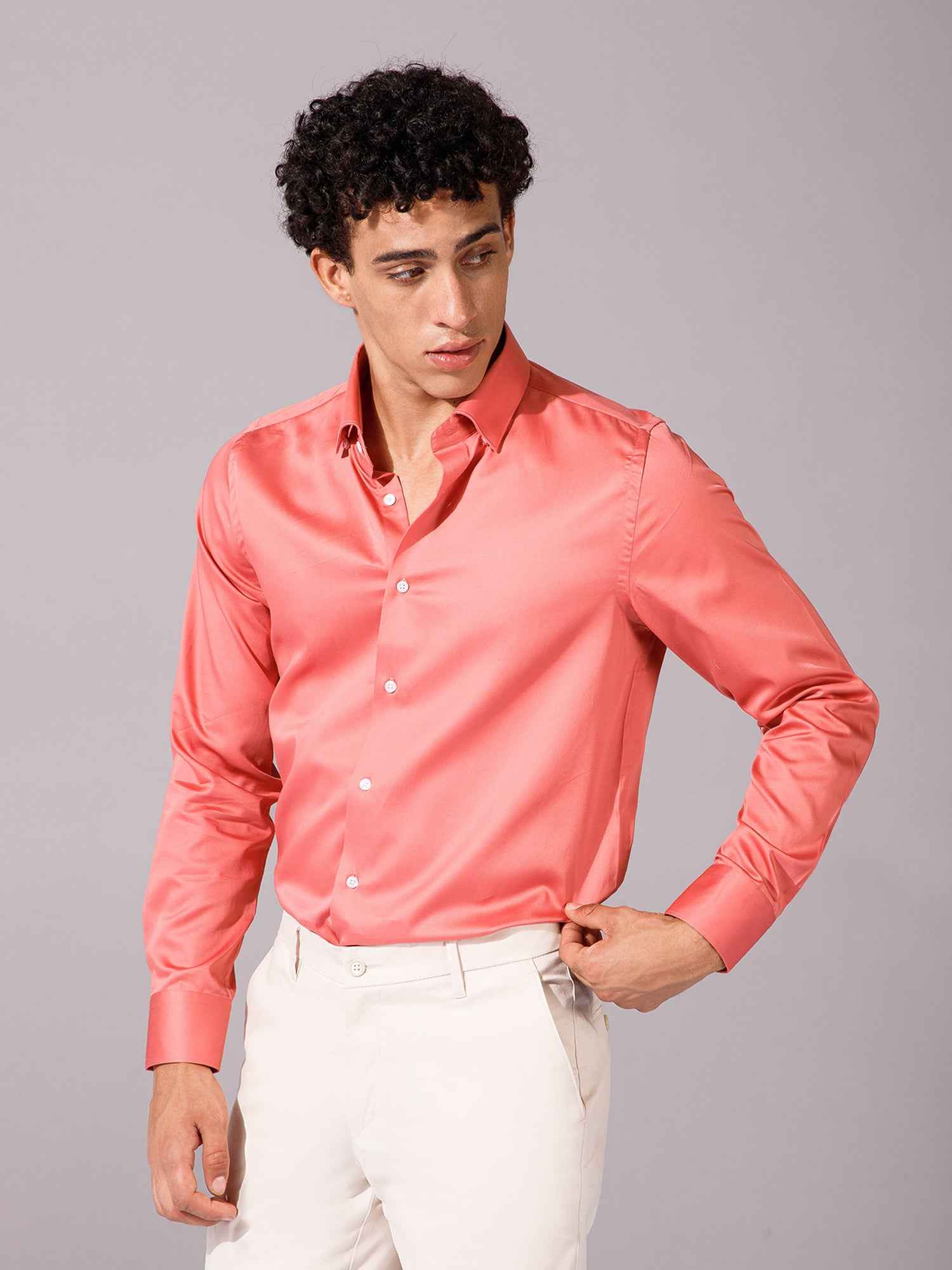 Peach - Mens Full Sleeve Shirts