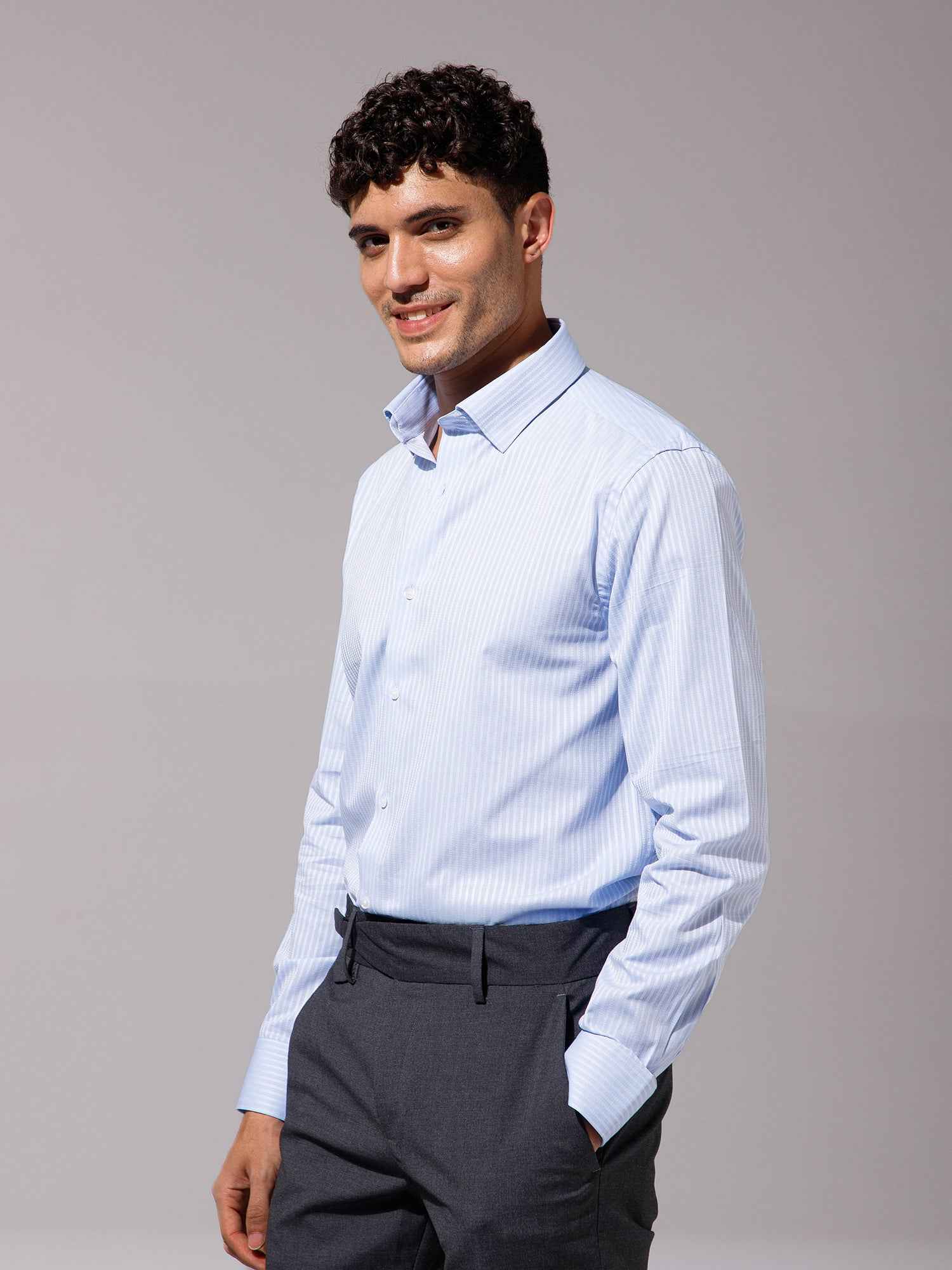 Light Blue - Mens Full Sleeve Shirts