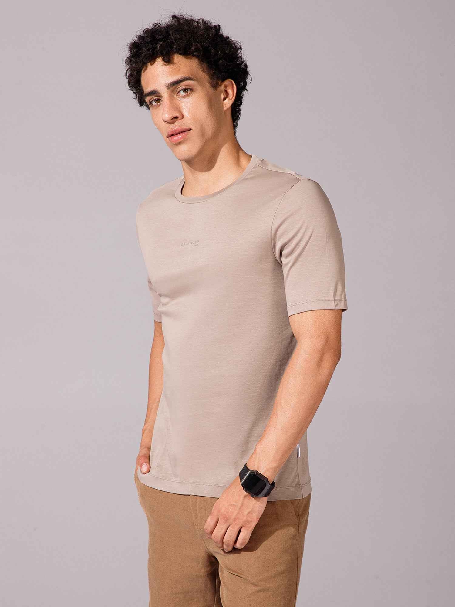 Khaki - Round Neck