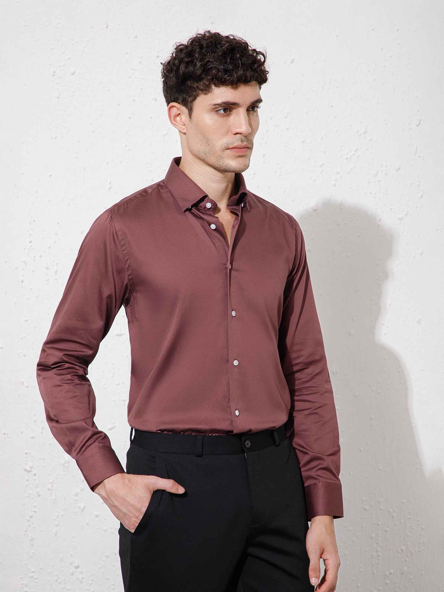 Shallot Pink - Mens Full Sleeve Shirts