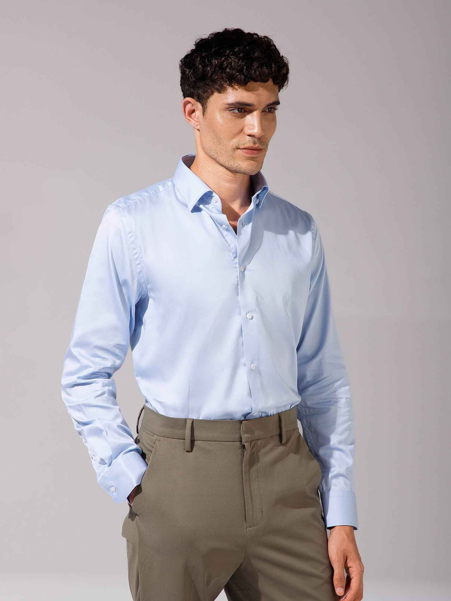 Light Blue - Mens Full Sleeve Shirts