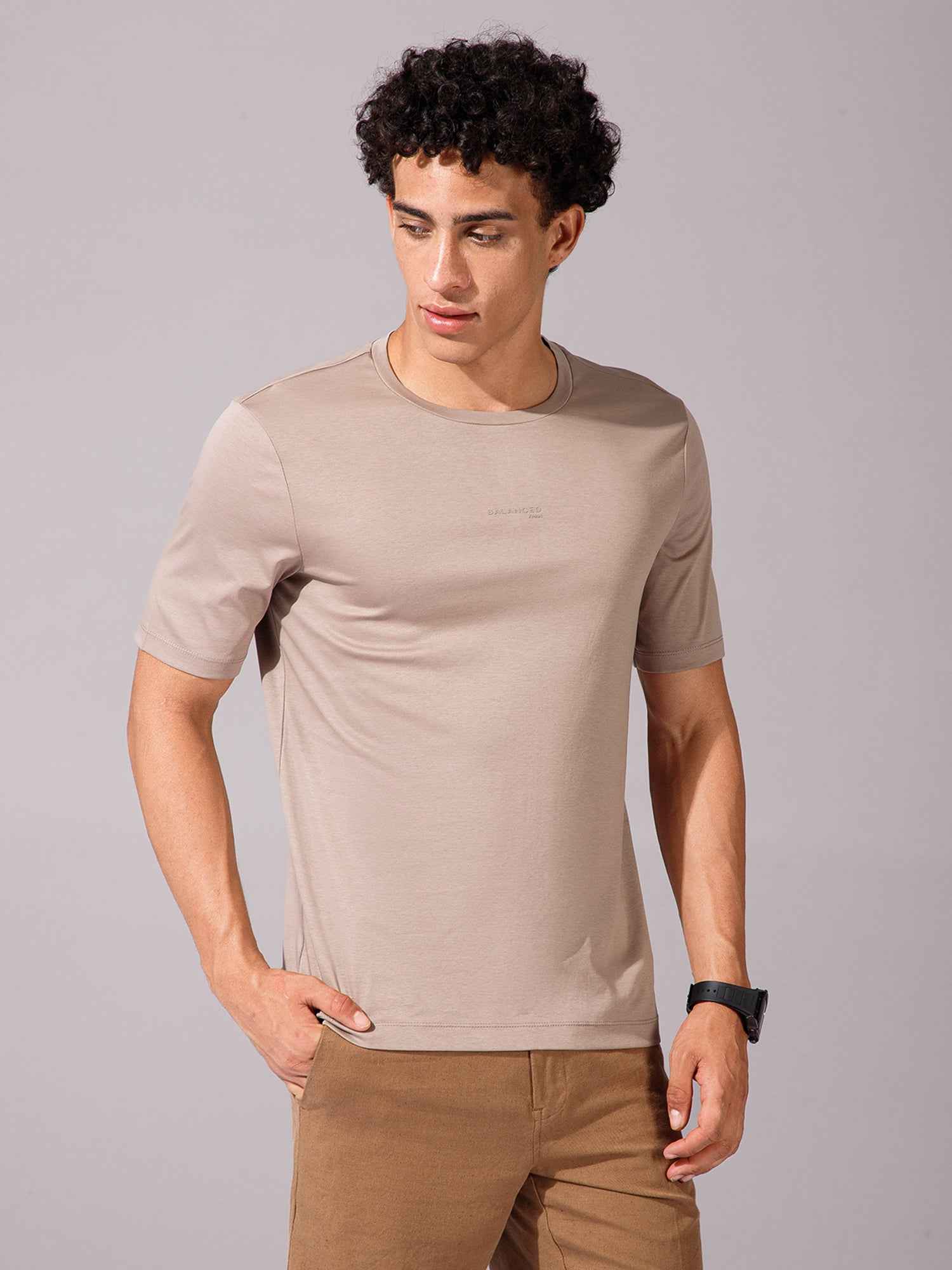 Khaki - Round Neck