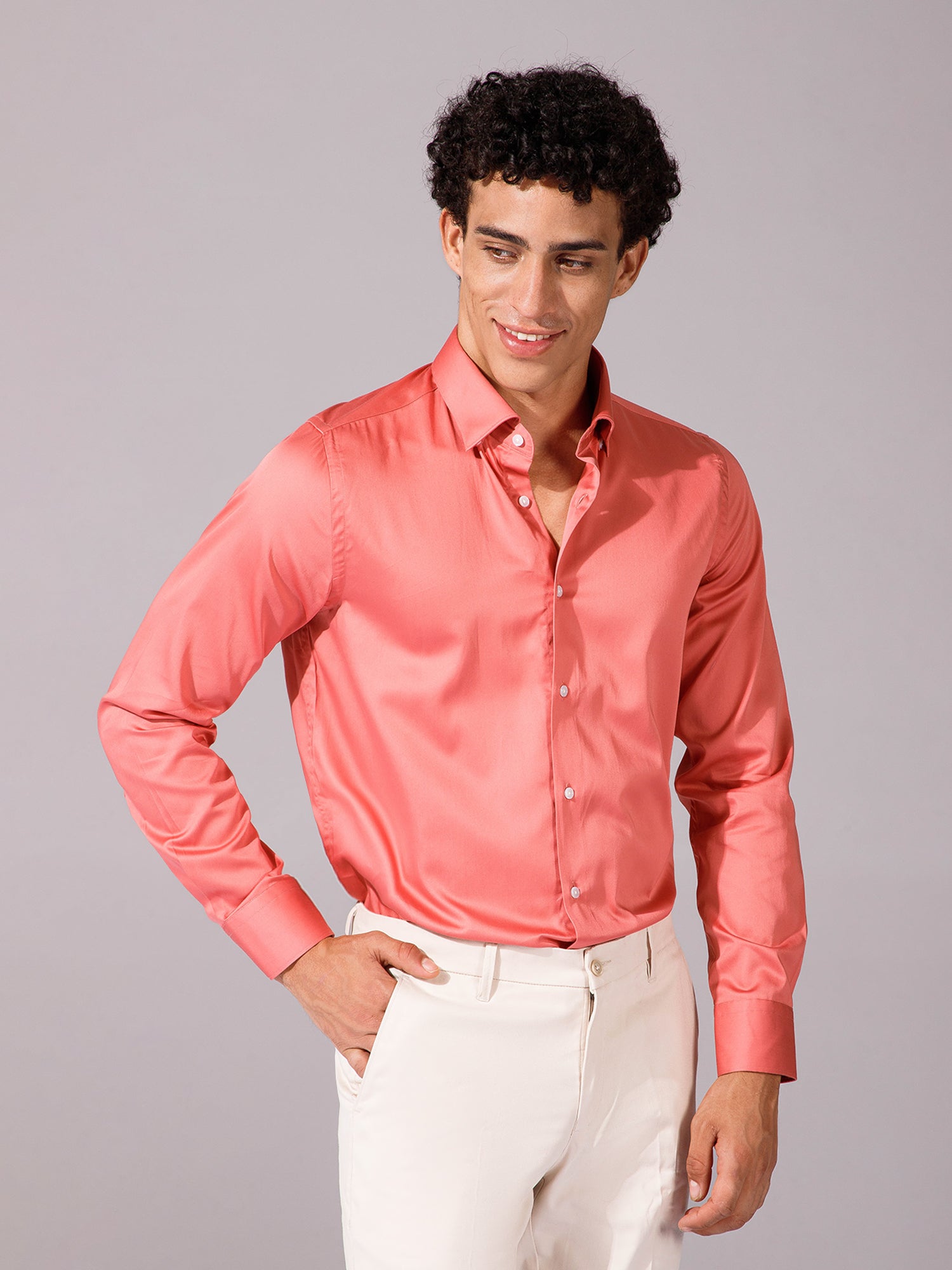 Peach - Mens Full Sleeve Shirts