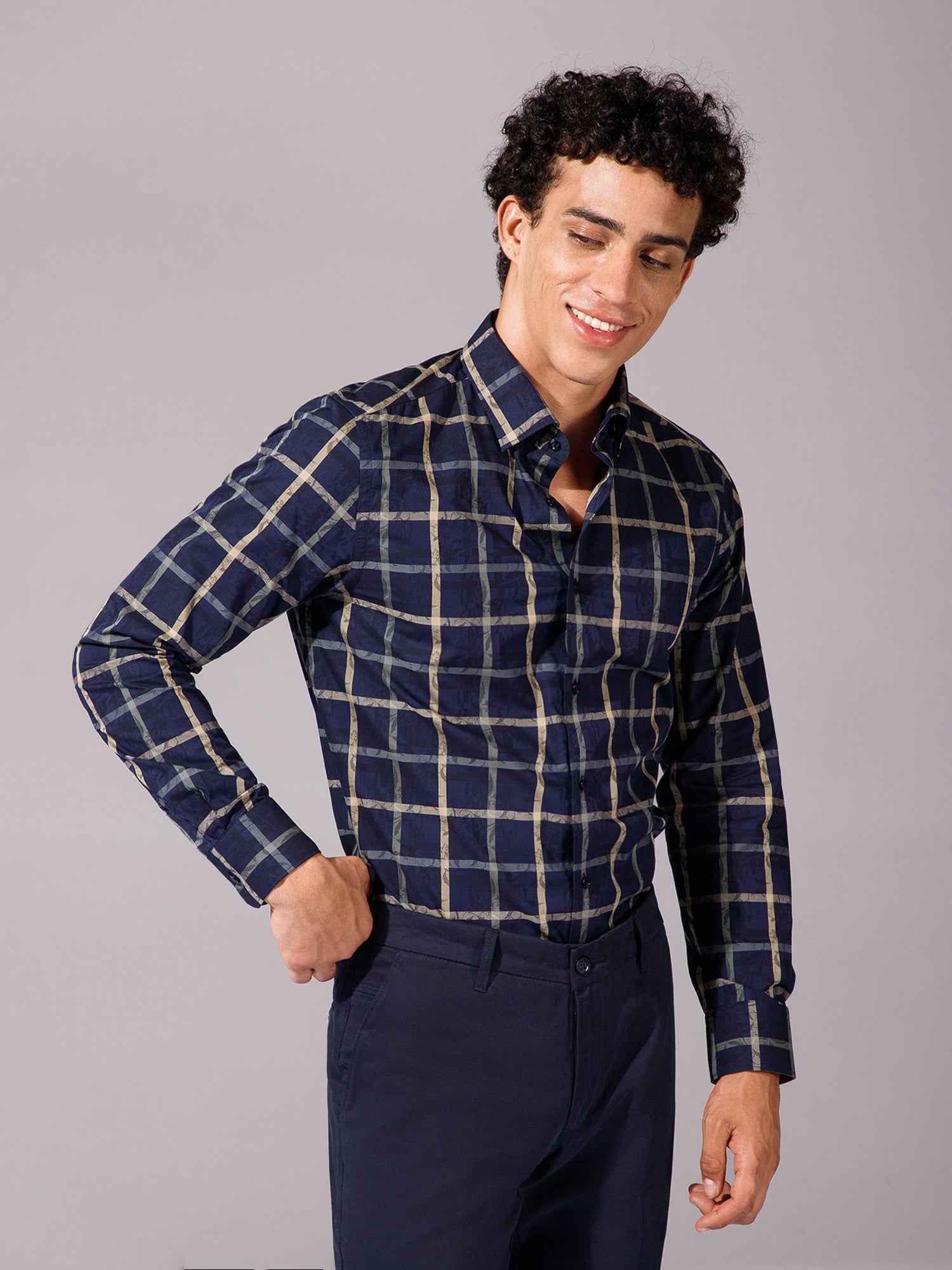 Navy - Mens Full Sleeve Shirts