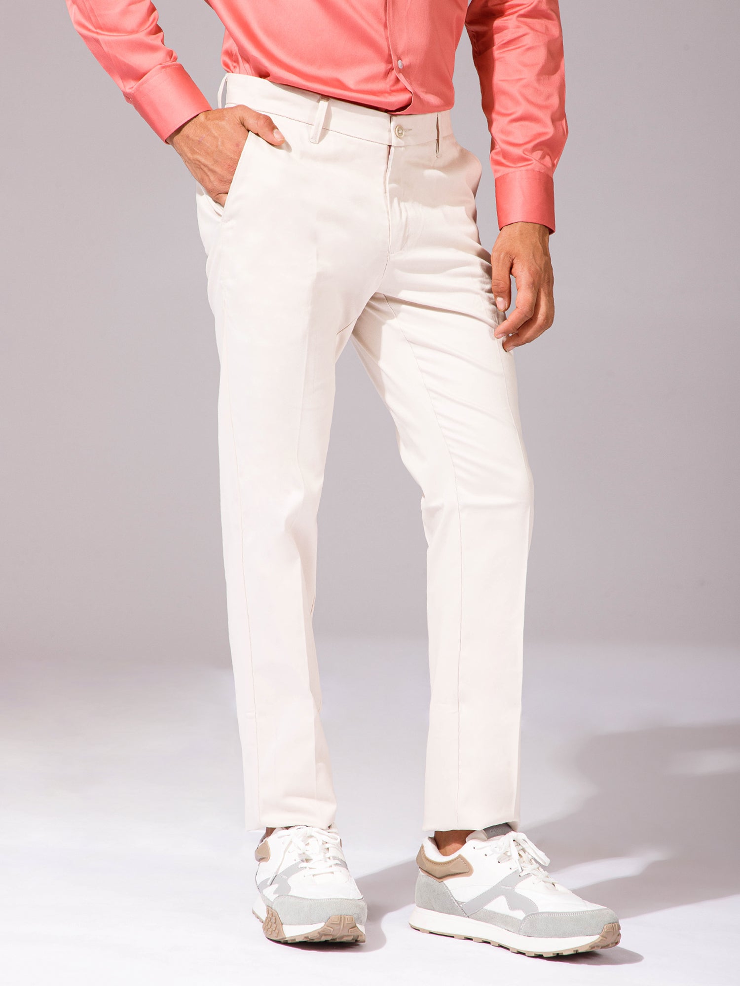 Beige - Trousers