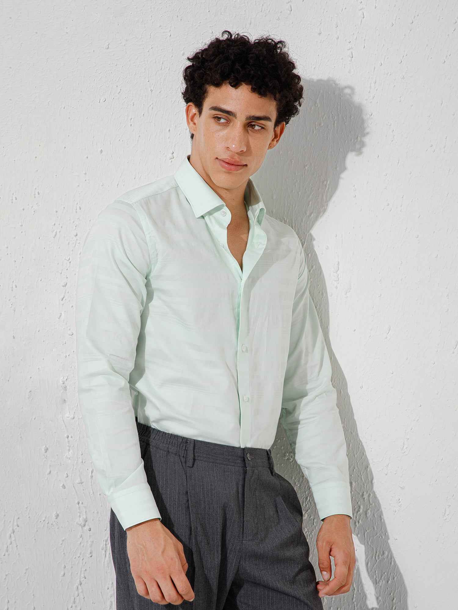 Light Green - Mens Full Sleeve Shirt