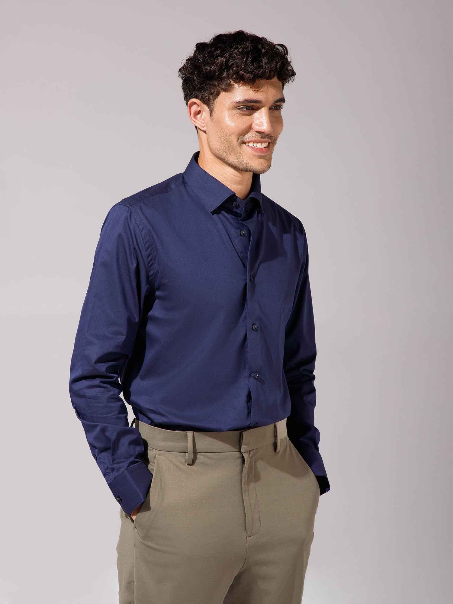 Navy - Mens Full Sleeve Shirts