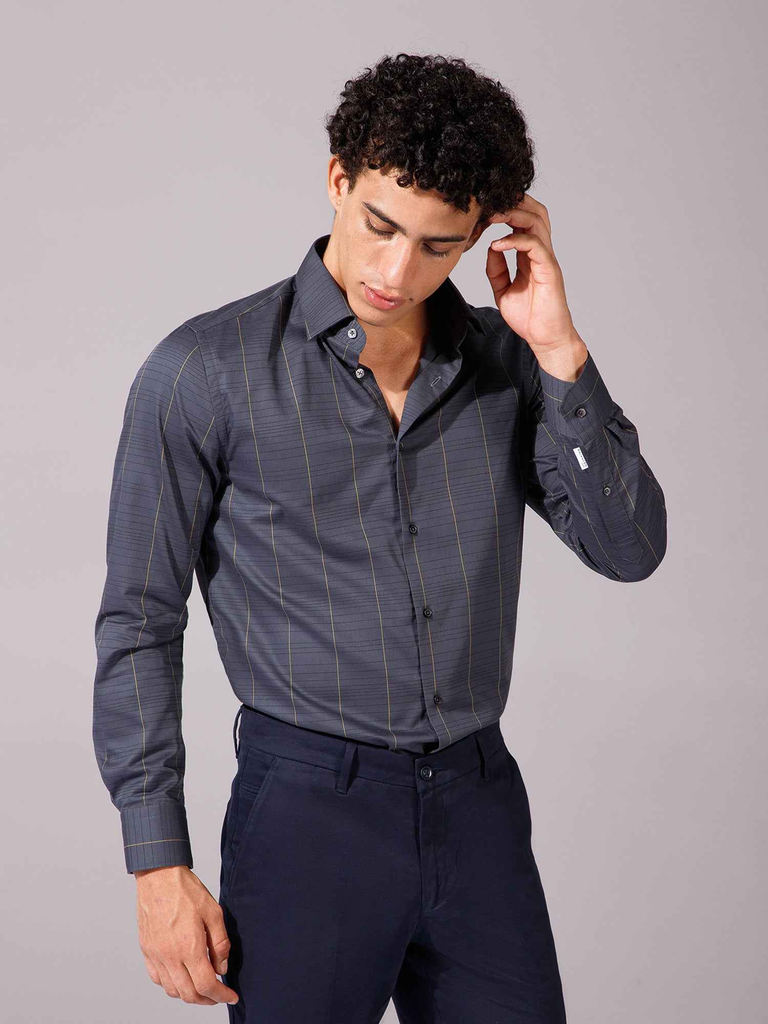 Grey - Mens Full Sleeve Shirts