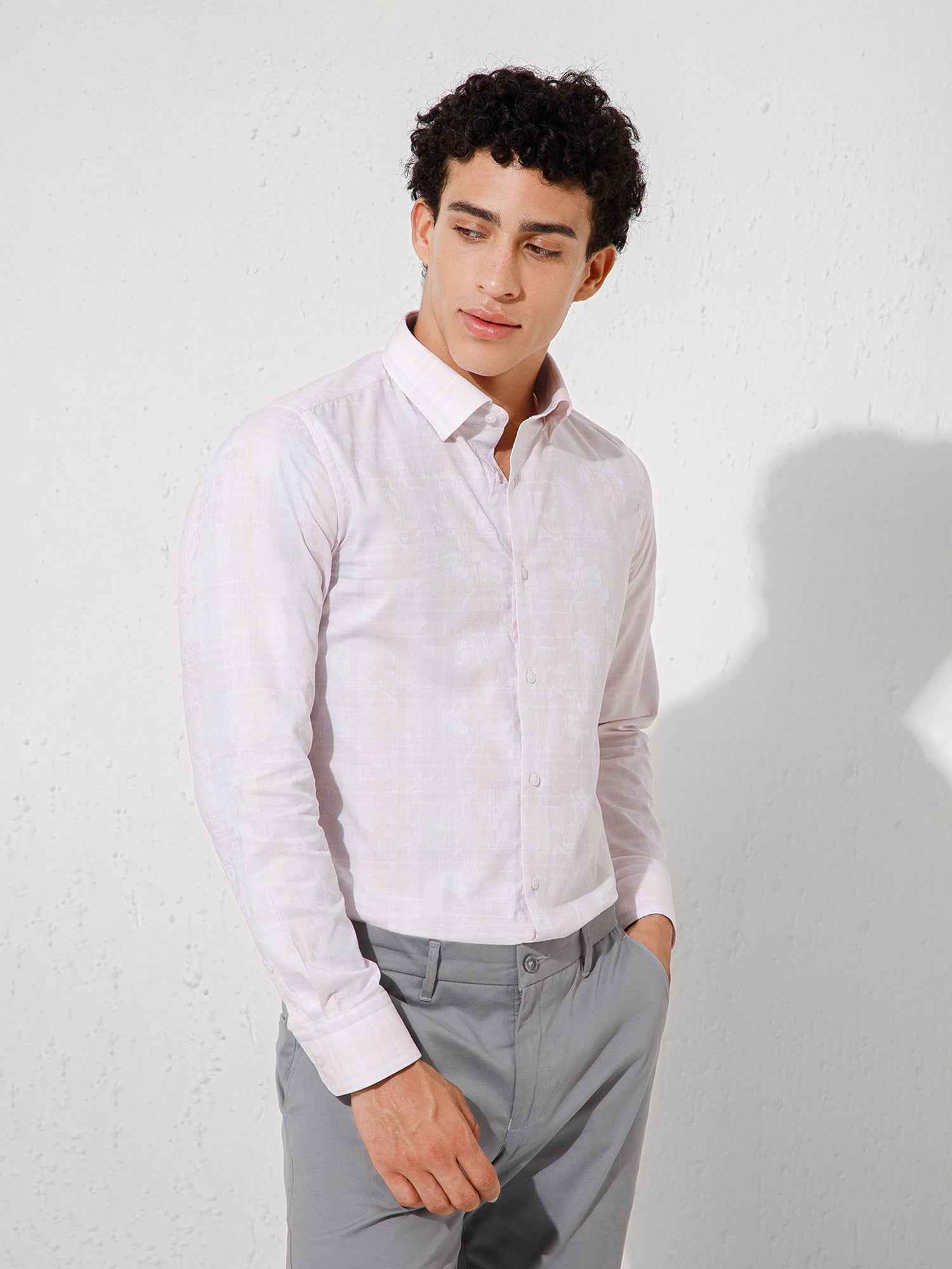 Light Pink - Mens Full Sleeve Shirts