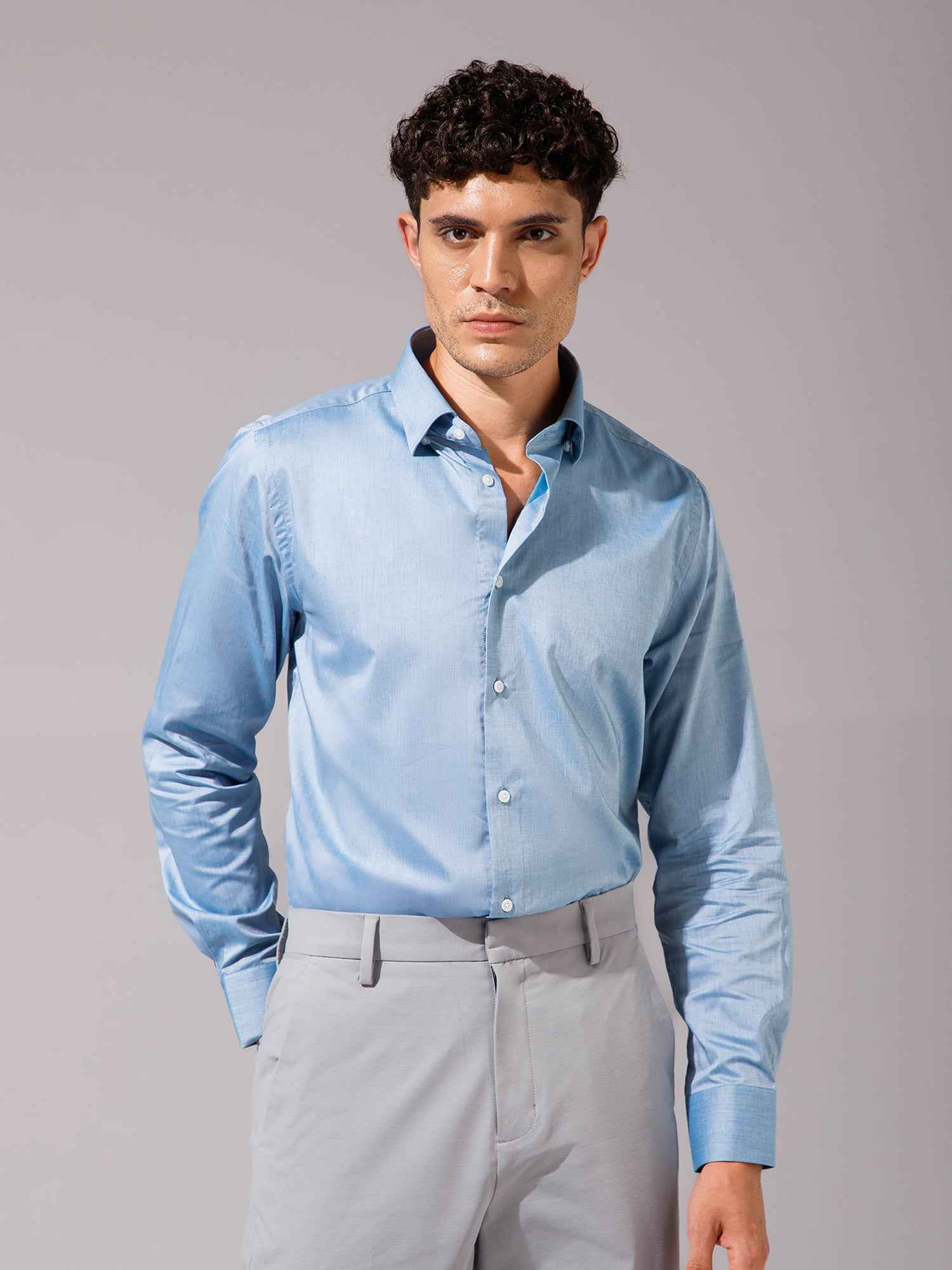Light Blue - Mens Full Sleeve Shirts