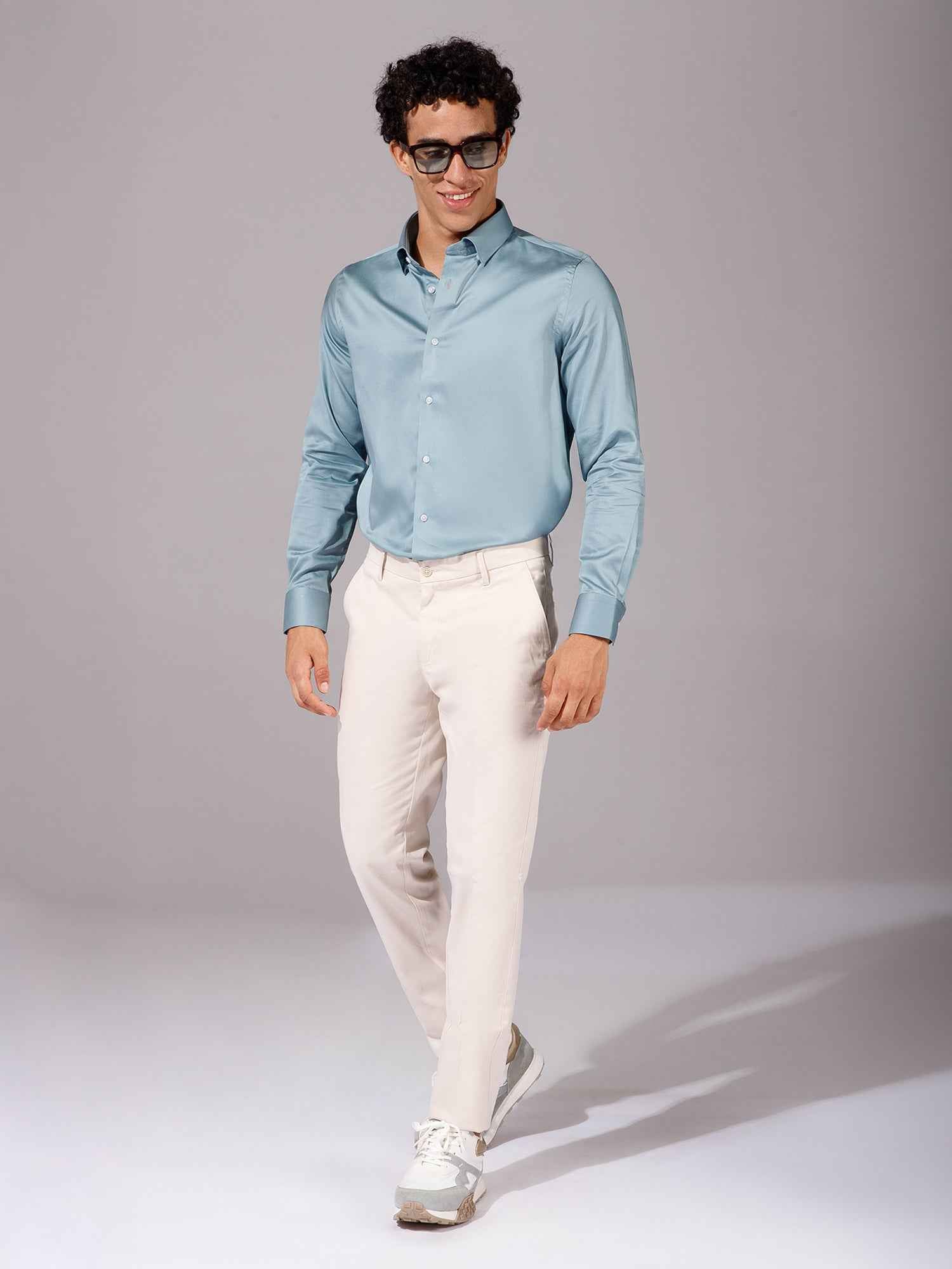 Light Teal - Mens Full Sleeve Shirts