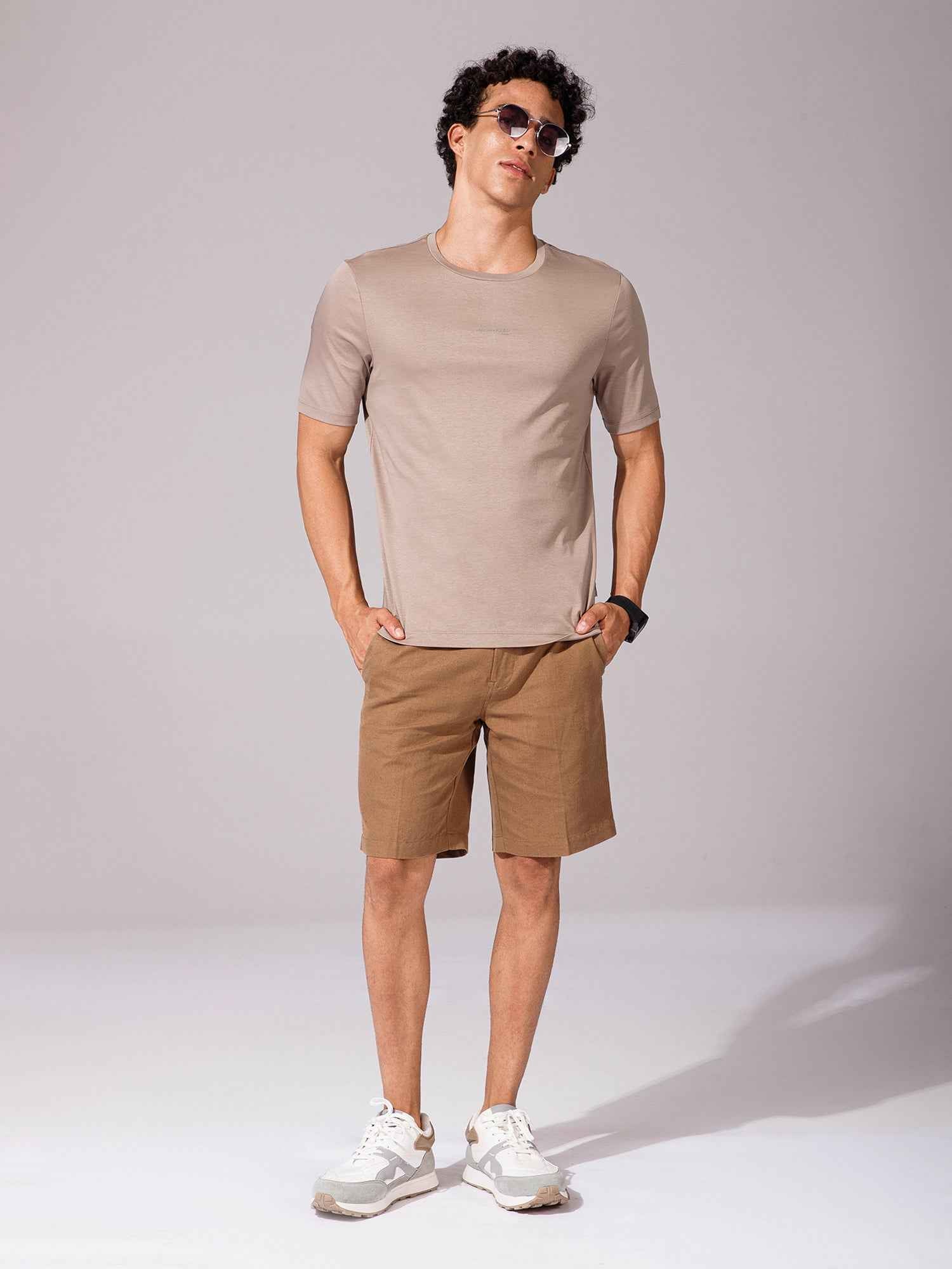 Khaki - Round Neck - Balanced man
