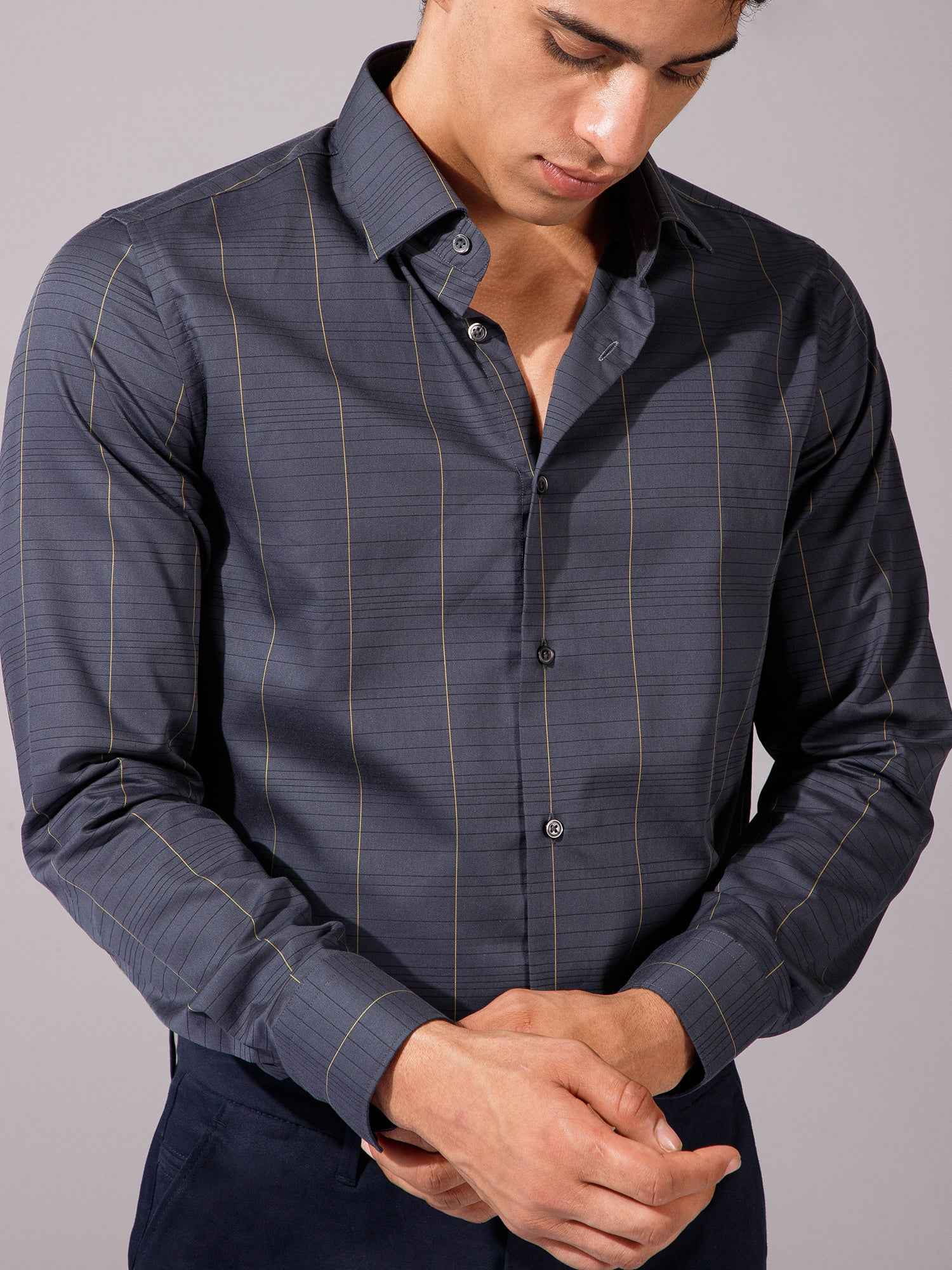 Grey - Mens Full Sleeve Shirts