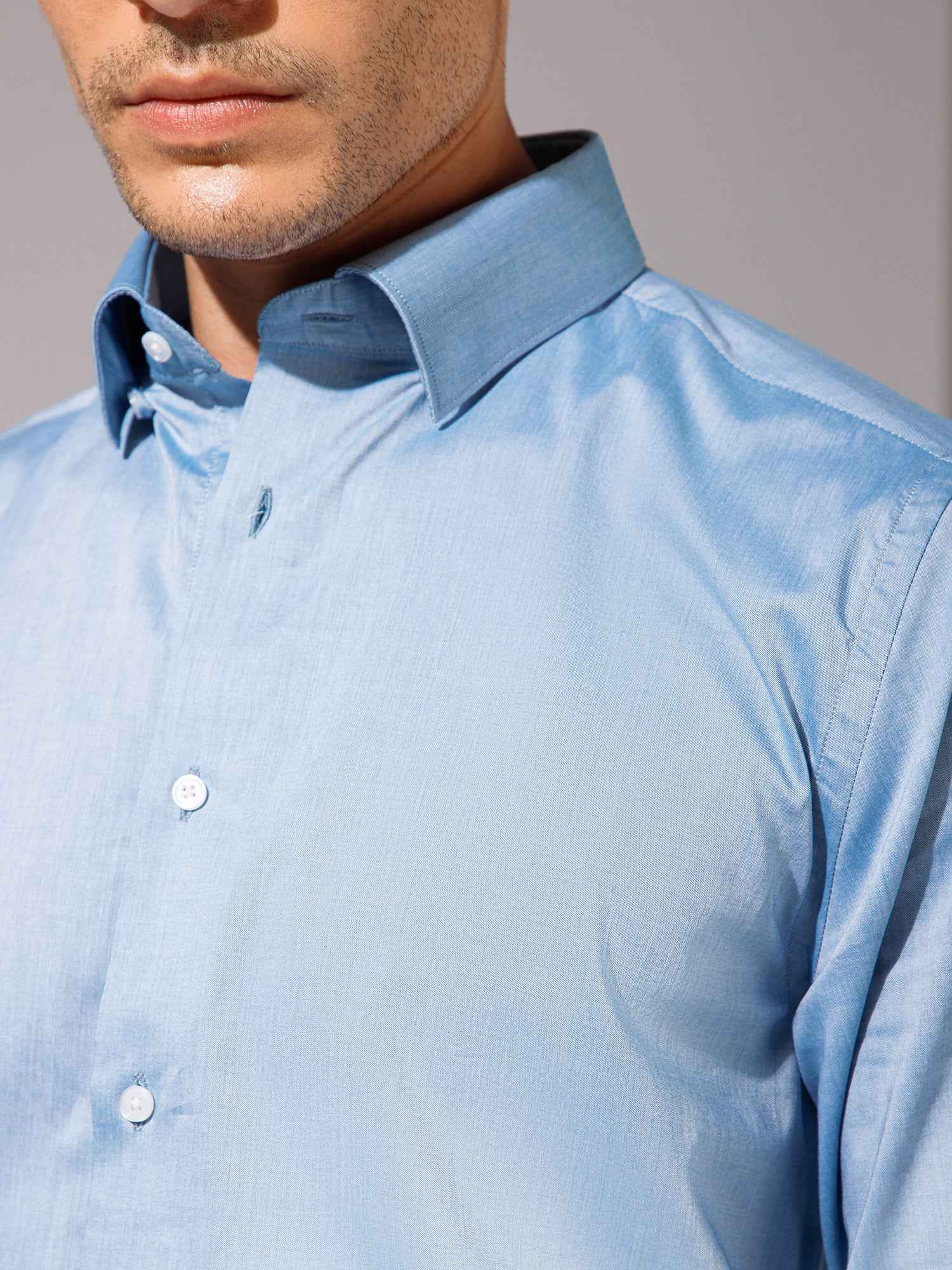 Light Blue - Mens Full Sleeve Shirts