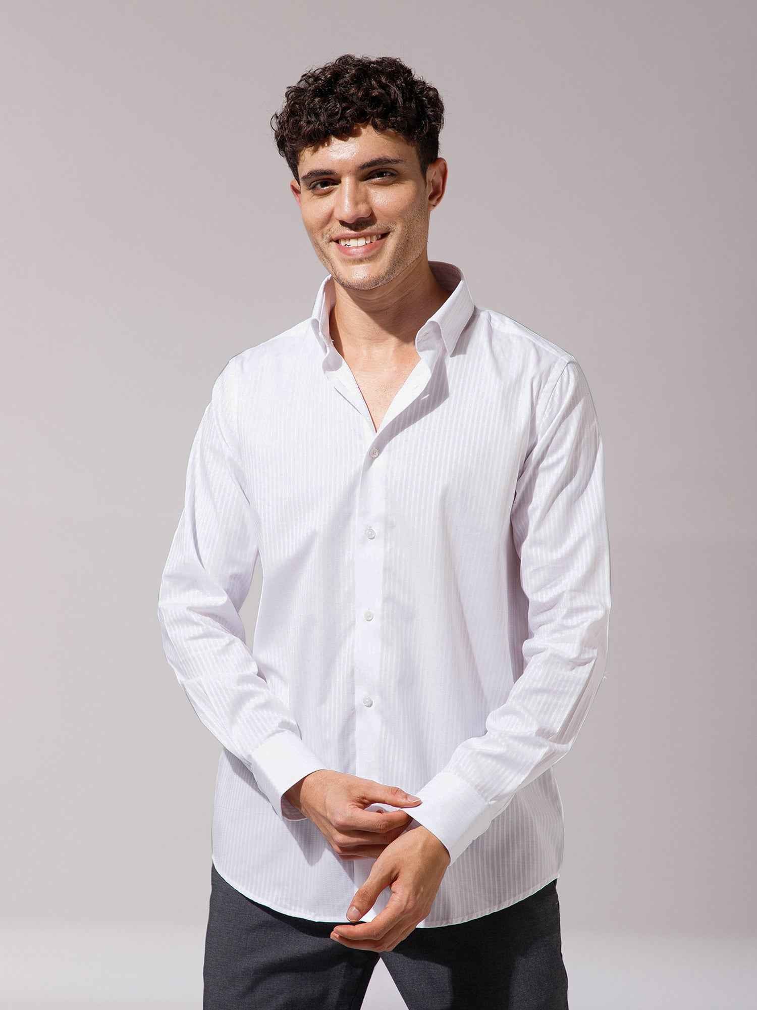 Pure White - Mens Full Sleeve Shirts