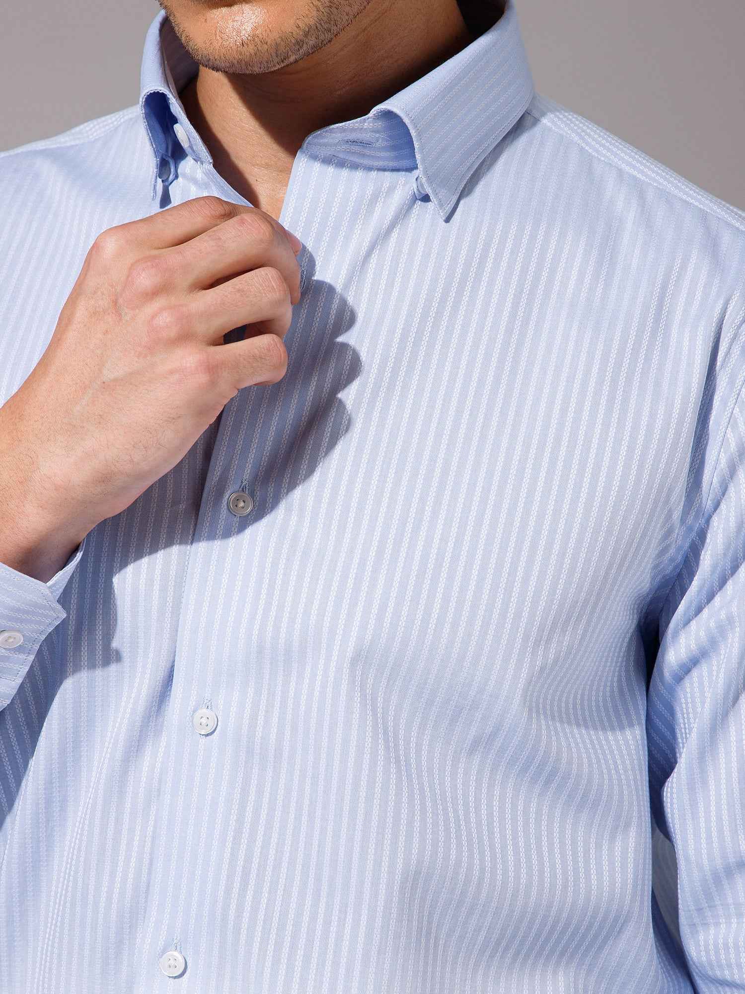 Light Blue - Mens Full Sleeve Shirts