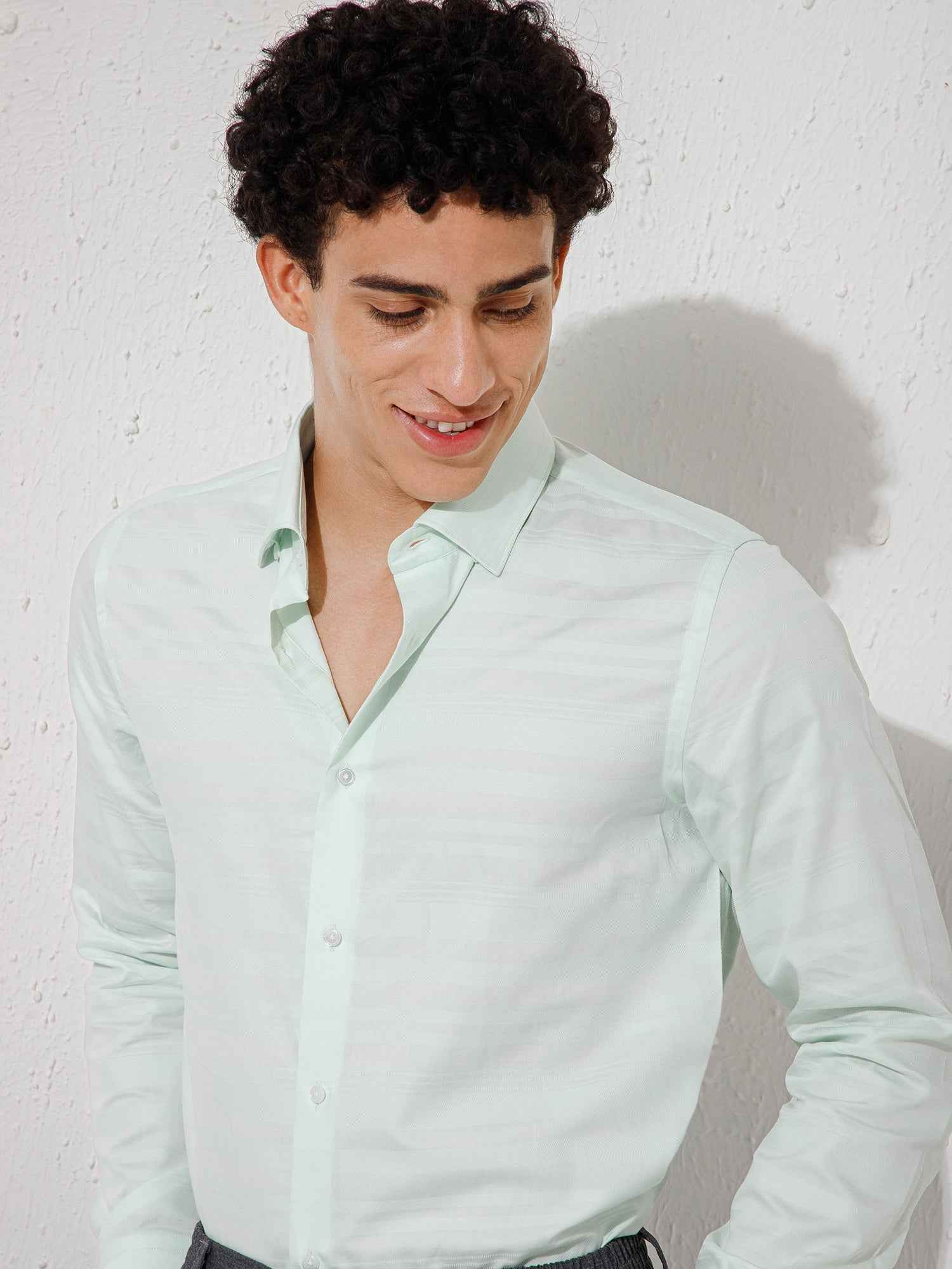 Light Green - Mens Full Sleeve Shirt