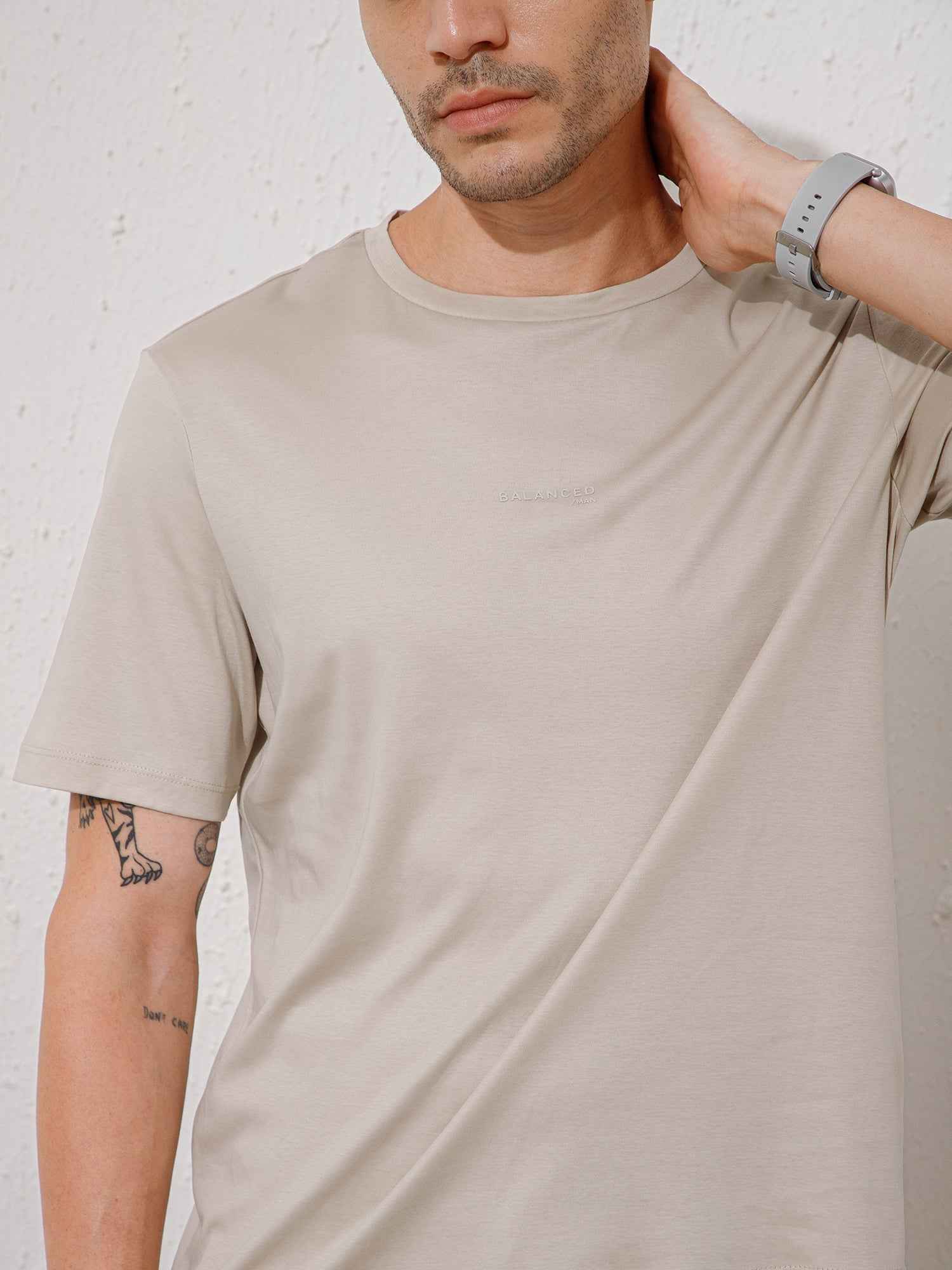 Beige - Round Neck