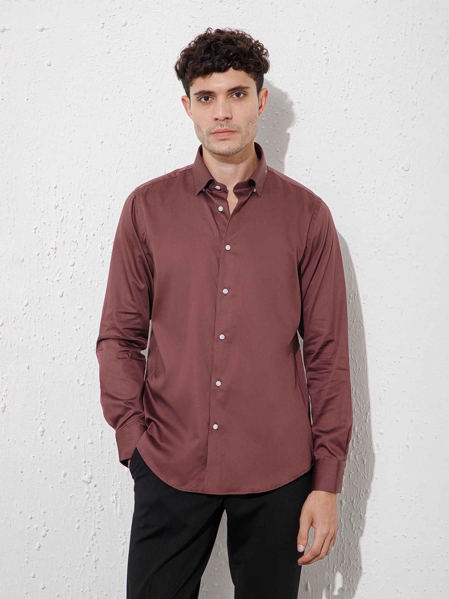 Shallot Pink - Mens Full Sleeve Shirts