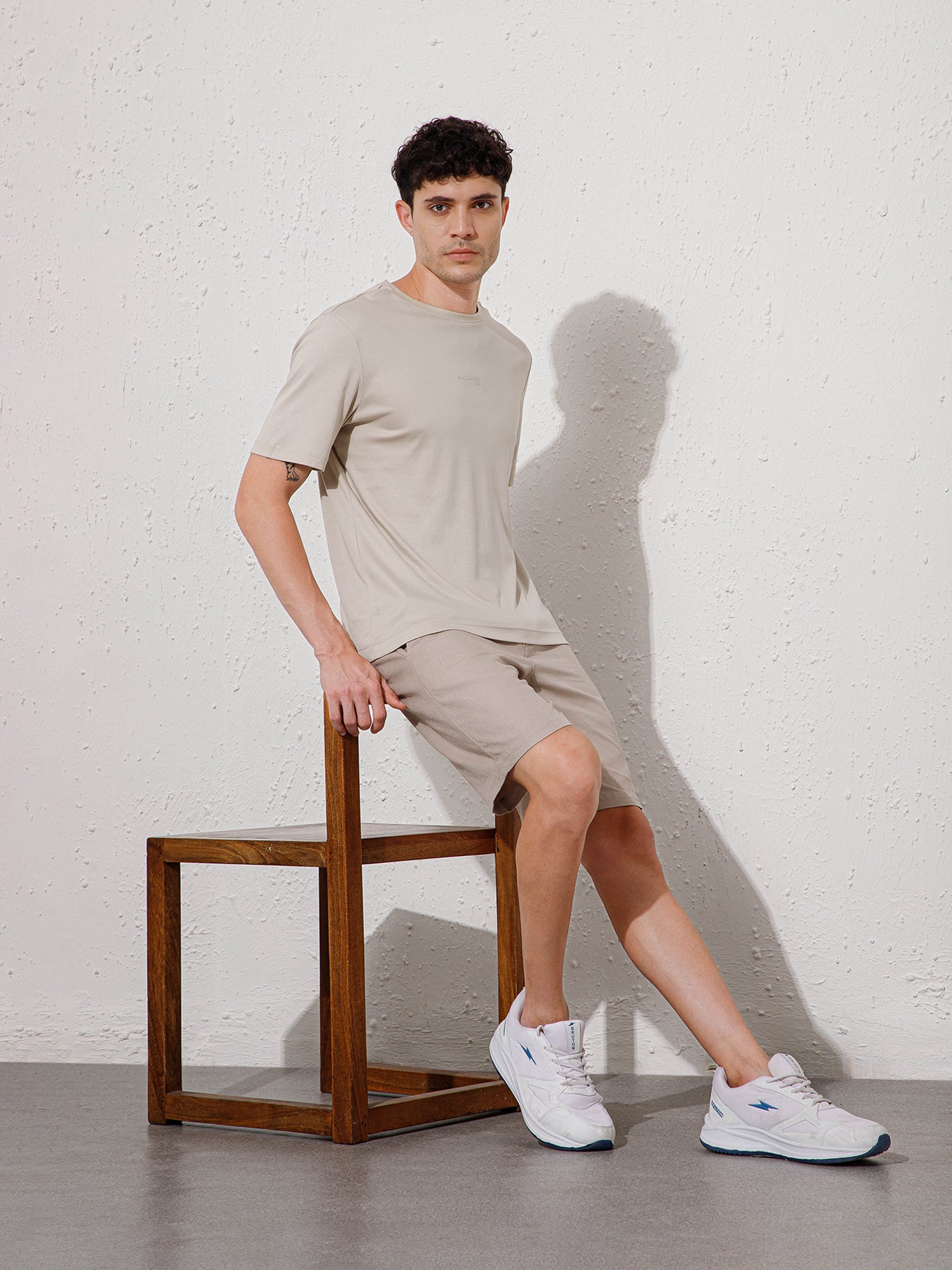 Beige - Round Neck