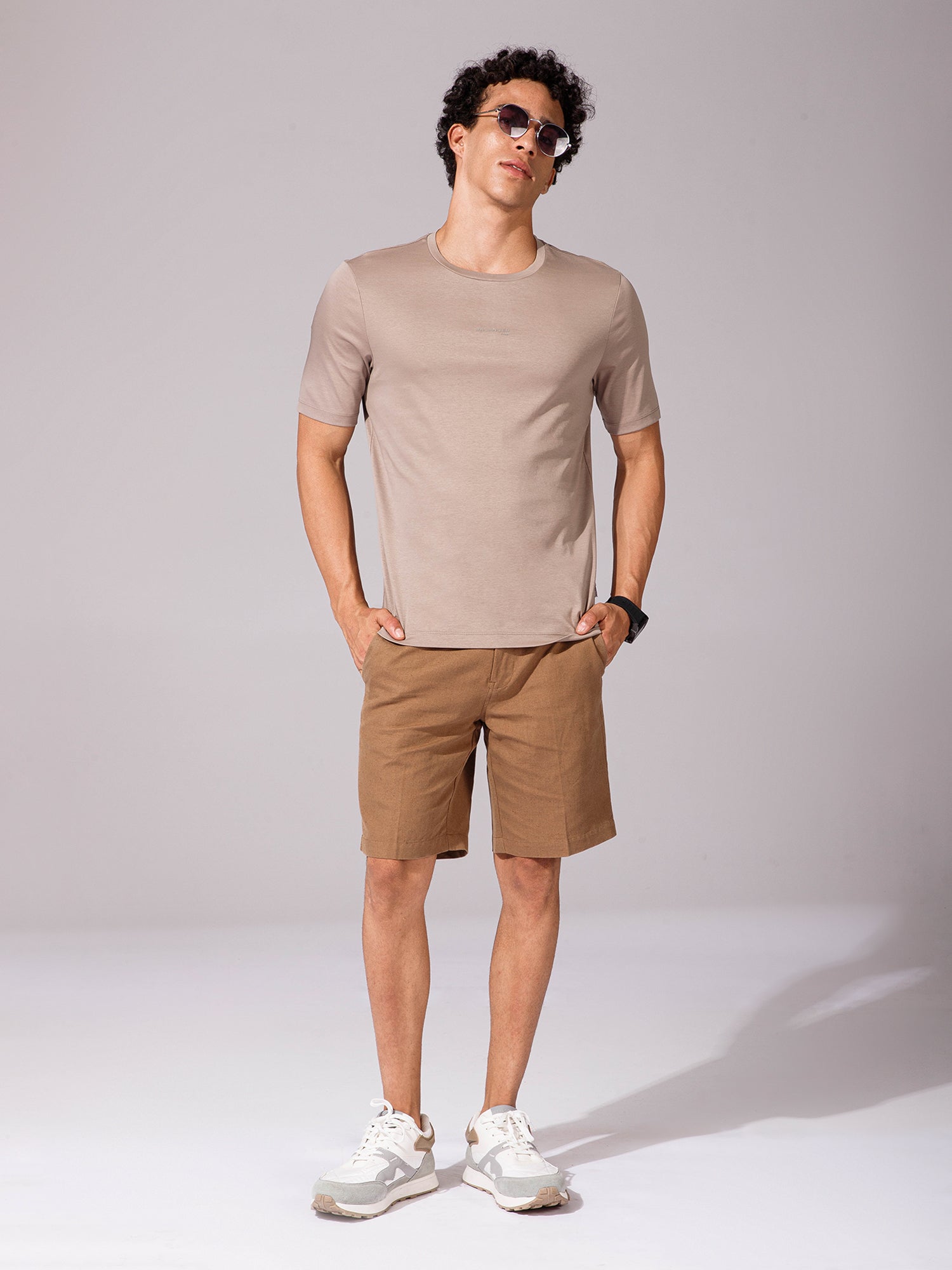 Khaki - Round Neck